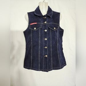 Vintage Planet X jeans sleeveless short jacket